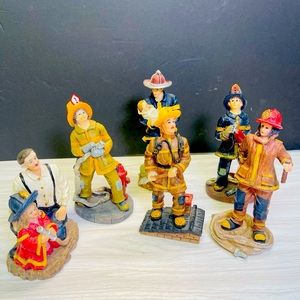 K's Collection Hand Painted Heroes Helping Others Fireman Resin Figurine 6" L(6)